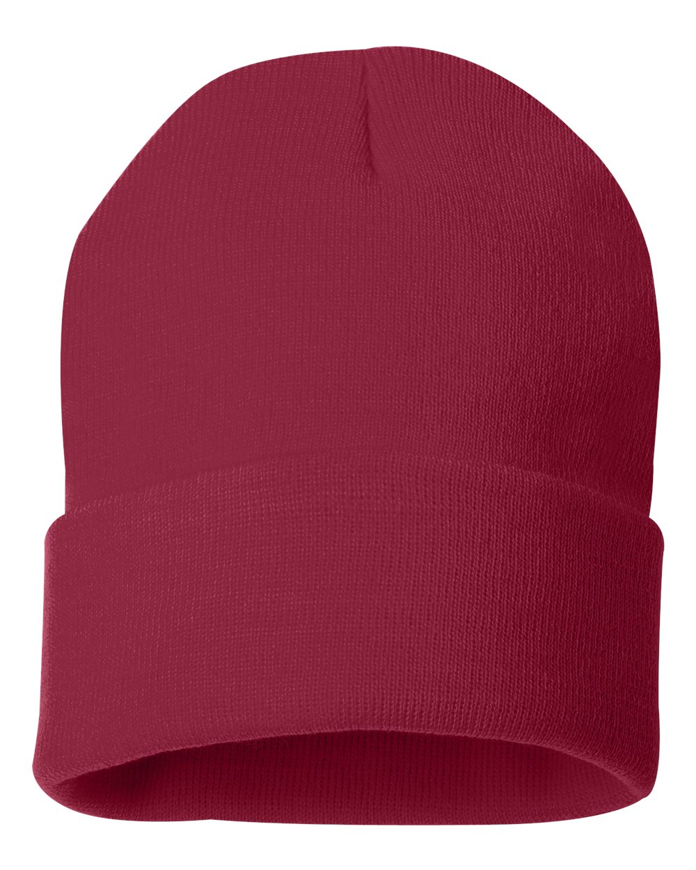 12" Solid Knit Beanie - Cardinal