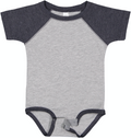 Infant Baseball Bodysuit - Vintage Heather / Vintage Navy