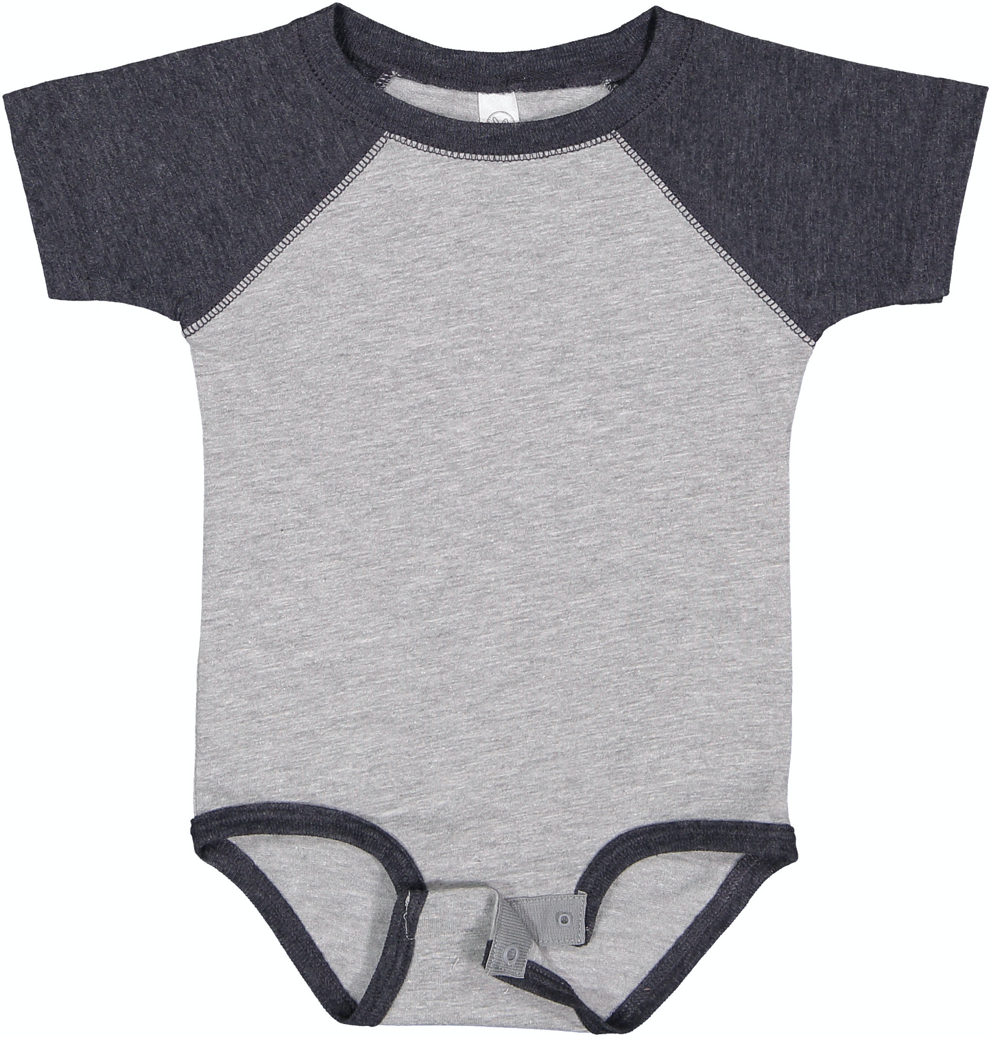 Infant Baseball Bodysuit - Vintage Heather / Vintage Navy