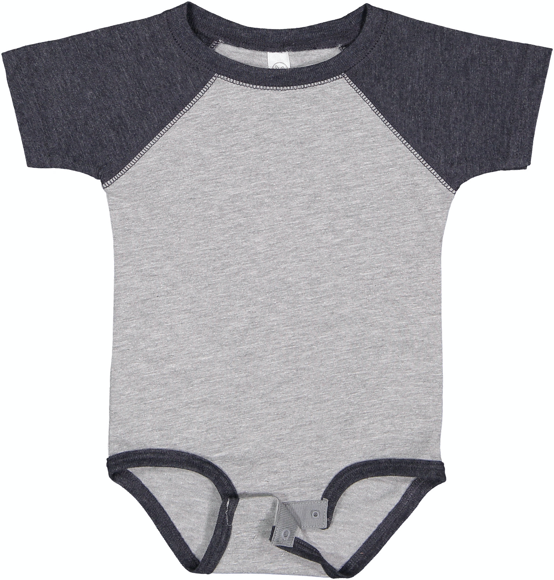 Infant Baseball Bodysuit - Vintage Heather / Vintage Navy