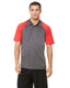 All Sport M1829 - Unisex Performance Three-Button Raglan Polo - Dark Gray Heather / Sport Red