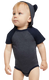 Rabbit Skins 4417 - Fine Jersey Infant Short Sleeve Raglan Bodysuit with Hood & Ears - Vintage Navy / Navy