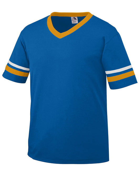 Unisex Sleeve Stripe Jersey - Royal / Gold / White