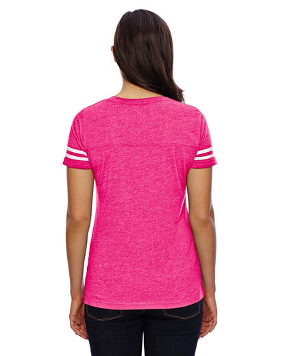 Women's Football T-Shirt - Vintage Heather Pink / Blend White