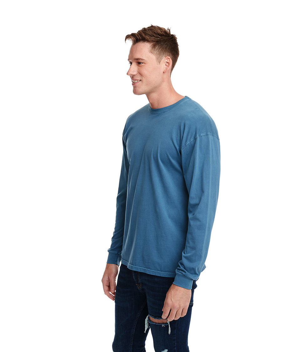 Unisex Inspired Dye Long-Sleeve Crew - Blue Jean