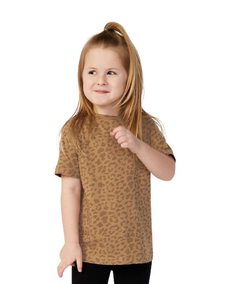 Toddler Fine Jersey T-Shirt - Brown Leopard