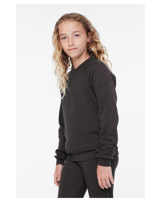 Youth Sponge Fleece Raglan Sweatshirt - Heather Dark Gray