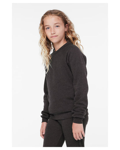 Youth Sponge Fleece Raglan Sweatshirt - Heather Dark Gray