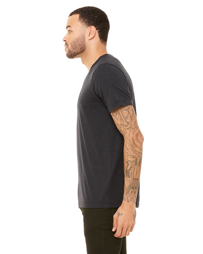Unisex Triblend V-Neck T-Shirt - Solid Dark Gray Triblend
