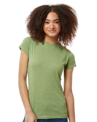 Women's Poly-Rich Slim Fit Tee - Heather Green