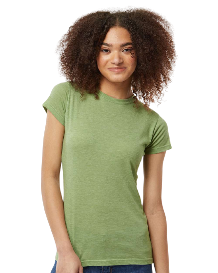 Women's Poly-Rich Slim Fit Tee - Heather Green