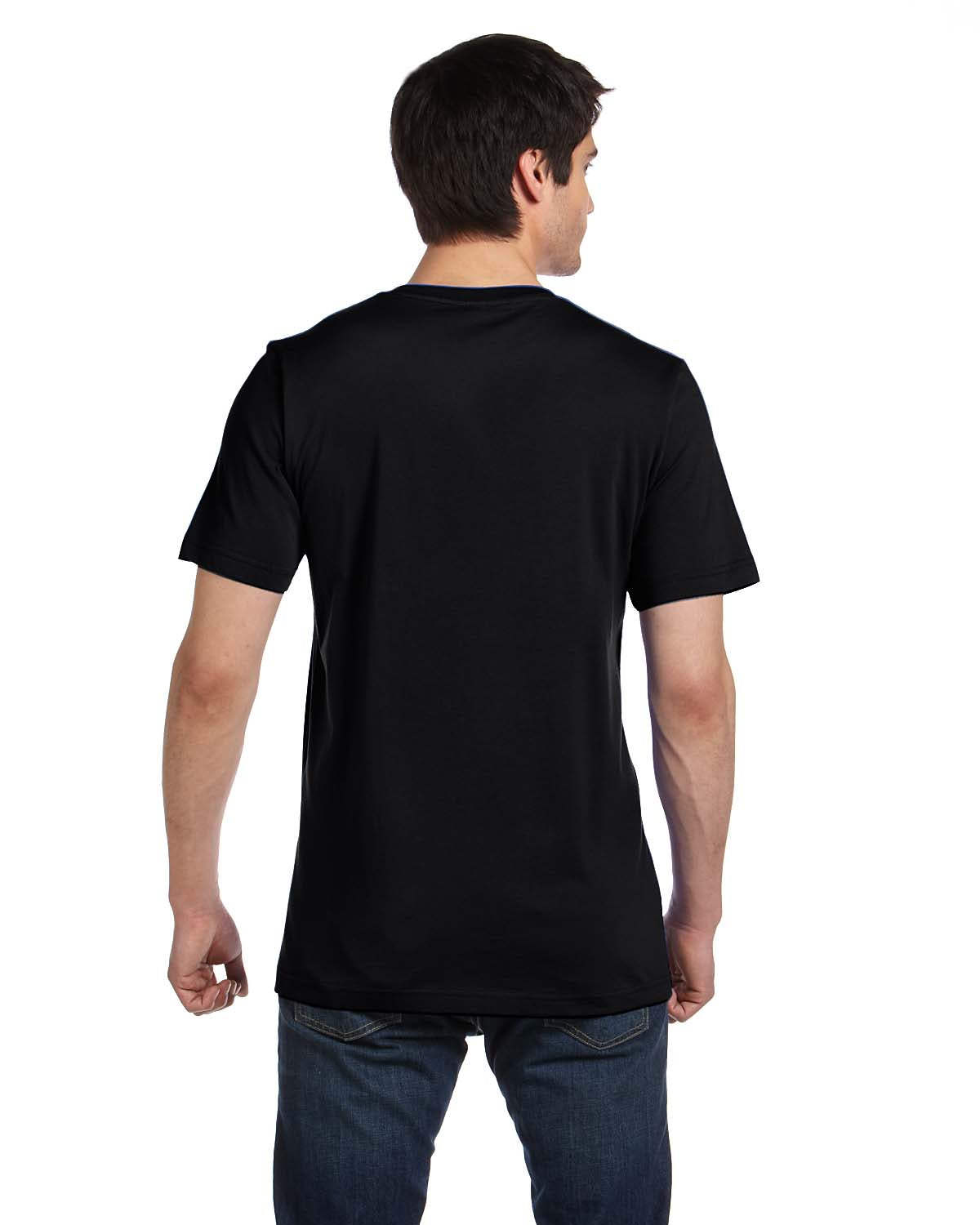 Unisex Jersey Short-Sleeve V-Neck T-Shirt - Black