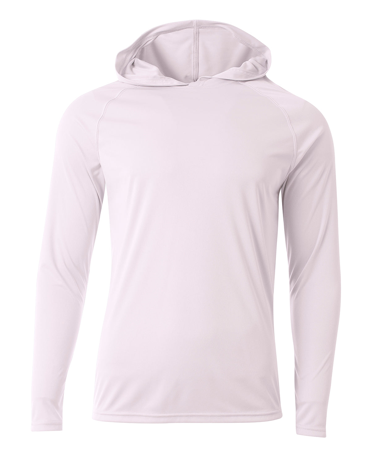 A4 Unisex Cooling Long Sleeve Hooded Tee - White