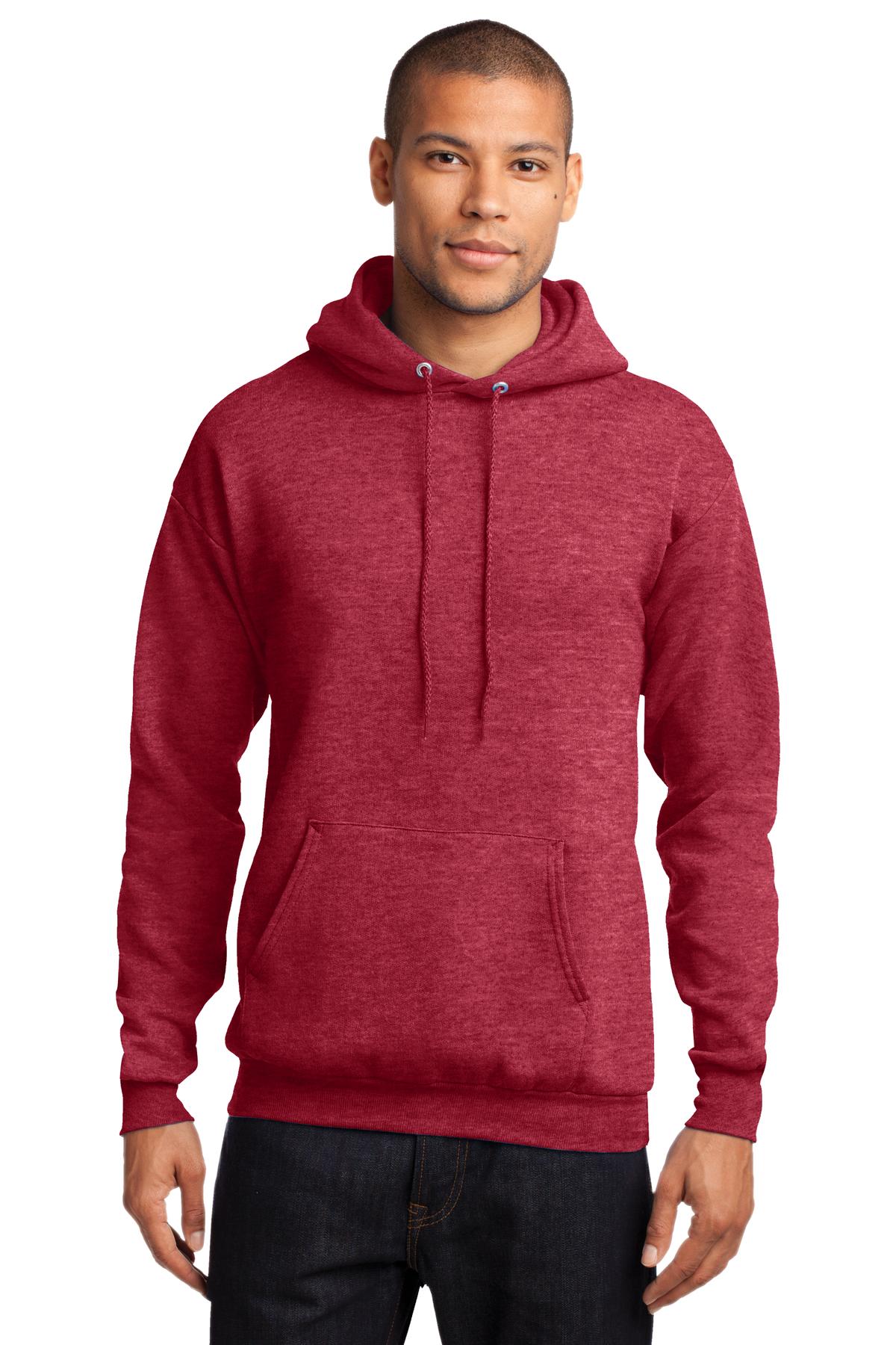 Unisex Core Fleece Pullover Hoodie - Heather Red