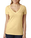 Next Level 6640 - Women's CVC Deep V - Banana Cream