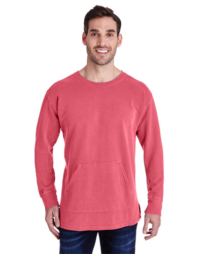 Unisex French Terry Crew With Pocket - Watermelon