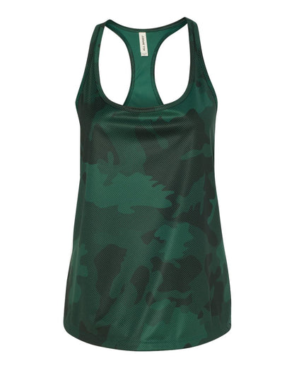 Women's Performance Racerback Tank - Sport Forest Laser Camo