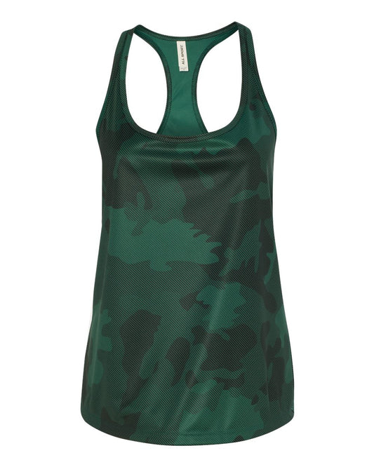 Women's Performance Racerback Tank - Sport Forest Laser Camo