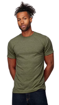 Unisex Poly-Rich Tee - Heather Military Green