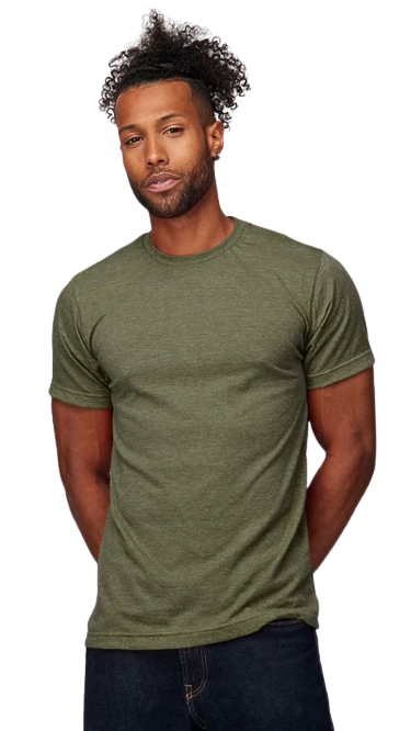 Unisex Poly-Rich Tee - Heather Military Green