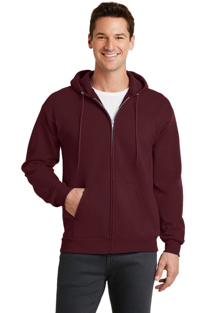 Unisex Core Fleece Full-Zip Hoodie - Maroon
