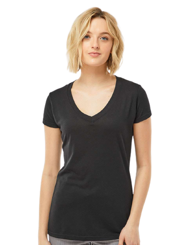 Women's Poly-Rich V-Neck - Black