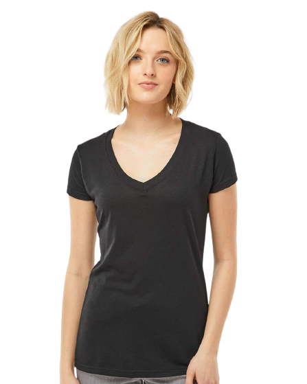 Women's Poly-Rich V-Neck - Black