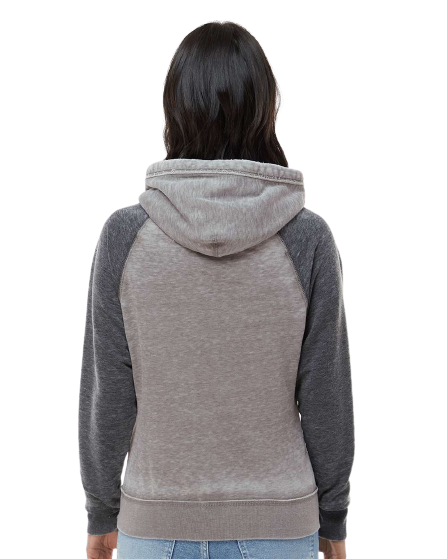 Women's Zen Contrast Pullover Hoodie - Cement / Dark Smoke