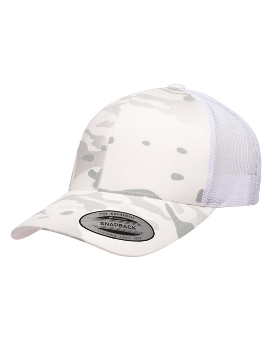 Unisex Retro Trucker Cap - Multicam Alpine / White