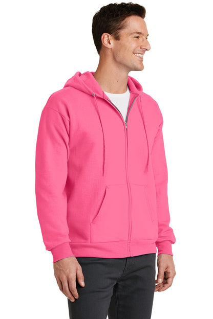 Unisex Core Fleece Full-Zip Hoodie - Neon Pink
