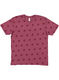 Code Five 3929 - Unisex Star Print T-Shirt - Burgundy Star