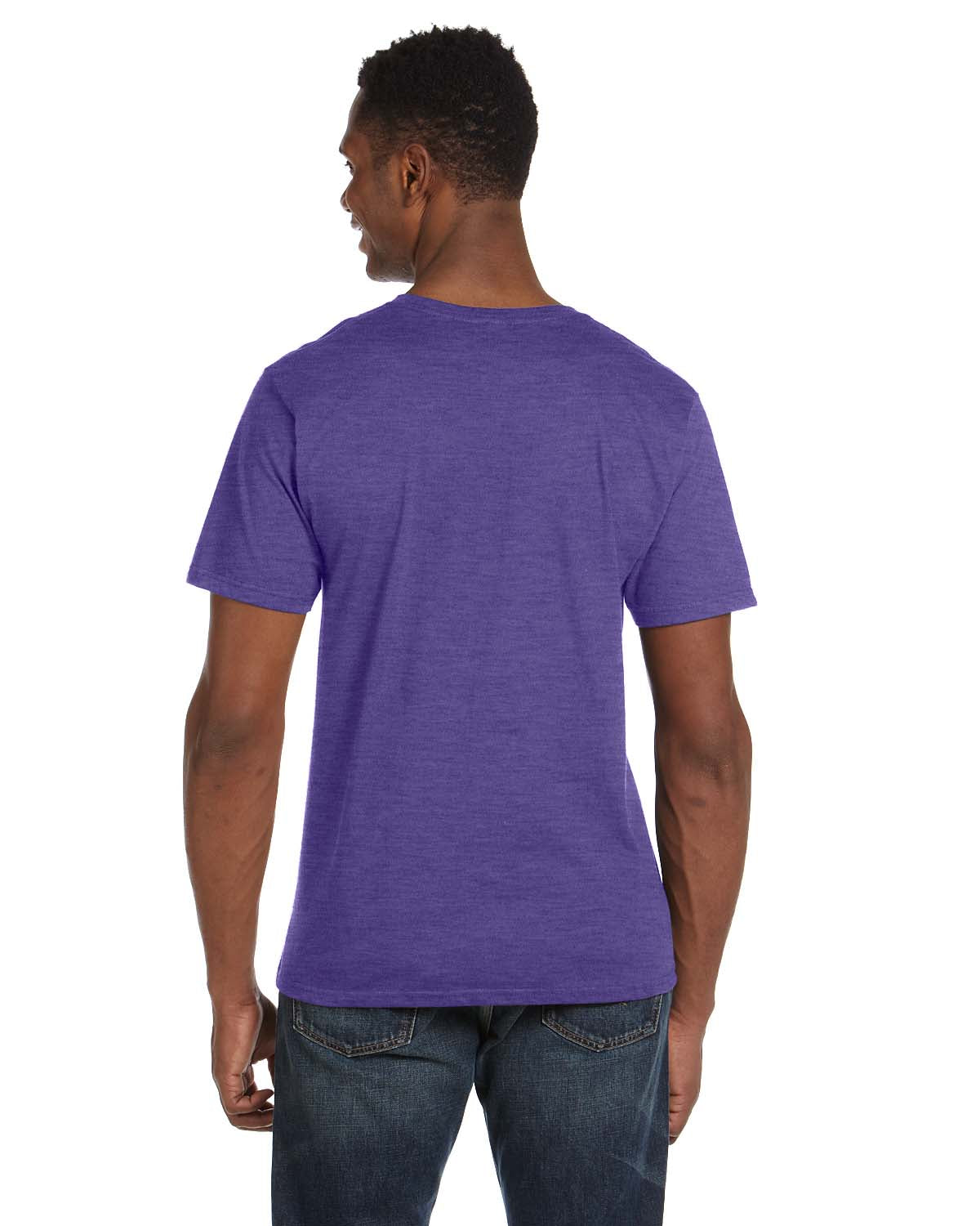 Unisex Lightweight V-Neck T-Shirt - Heather Purple