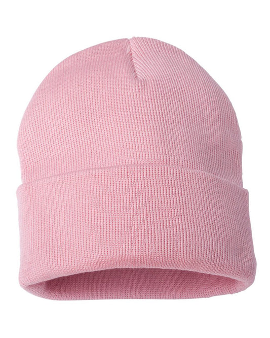 12" Solid Knit Beanie - Pink
