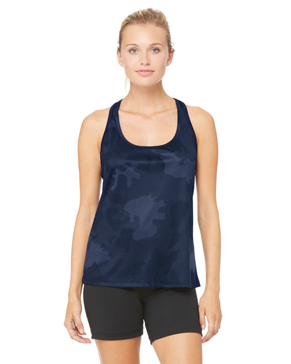 Women's Performance Racerback Tank - Sport Dark Navy Laser Camouflage