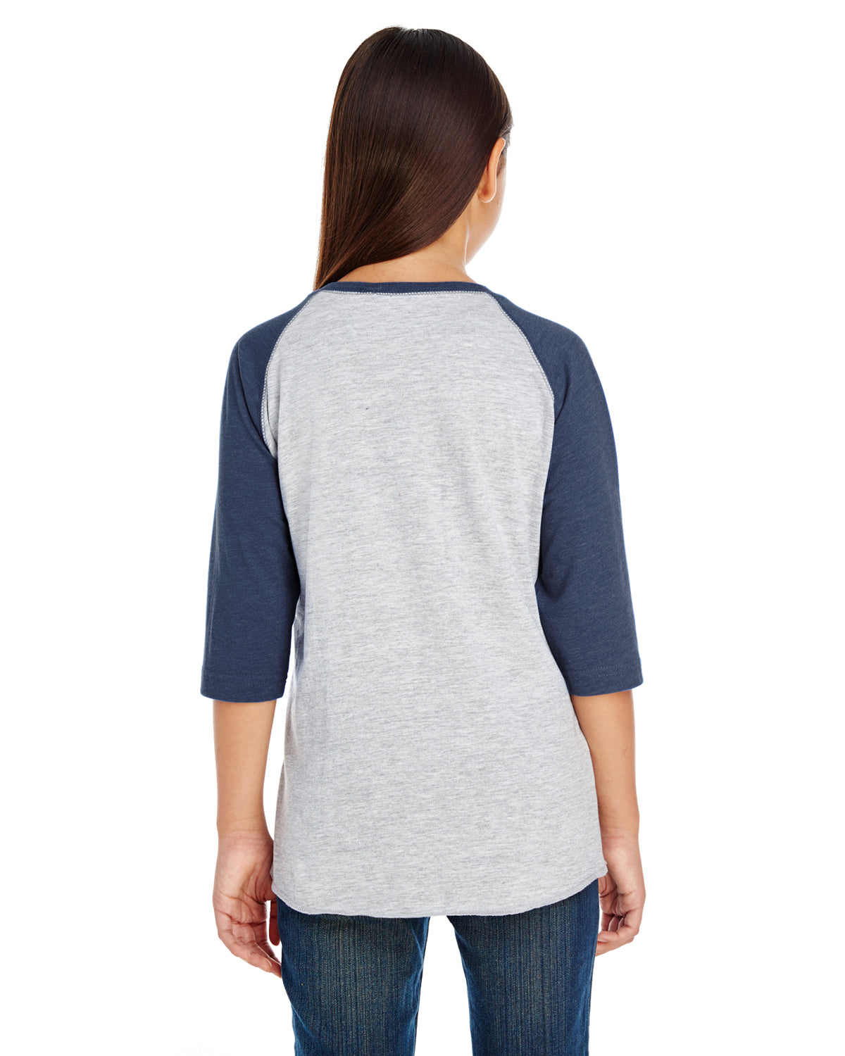 Youth Baseball T-Shirt - Vintage Heather / Vintage Navy