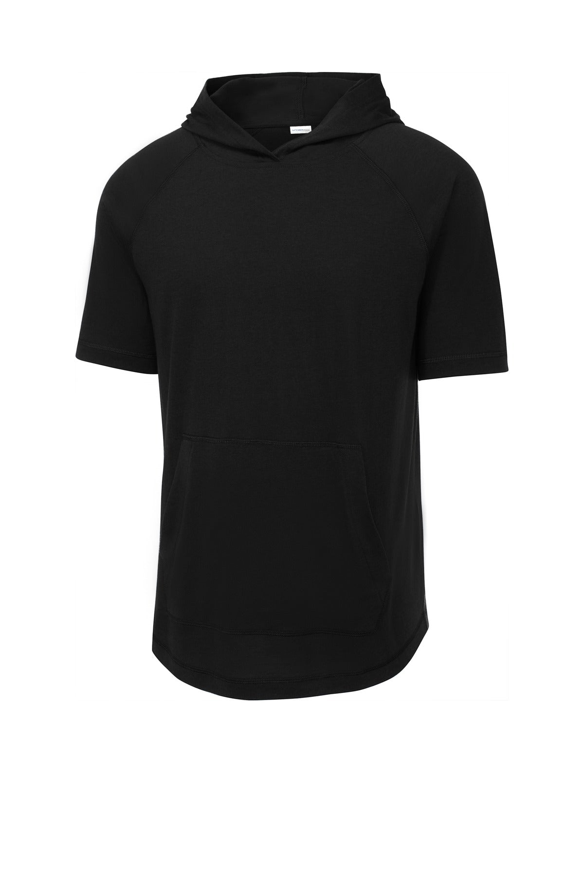 Unisex PosiCharge Tri-Blend Wicking Short Sleeve Hoodie - Black Triad So
