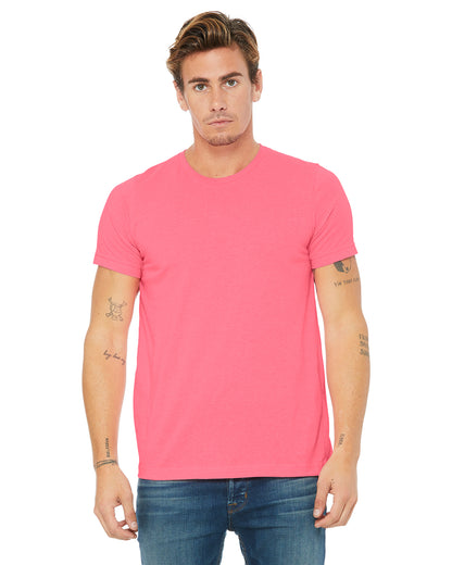 Unisex Poly-Cotton Short-Sleeve T-Shirt - Neon Pink