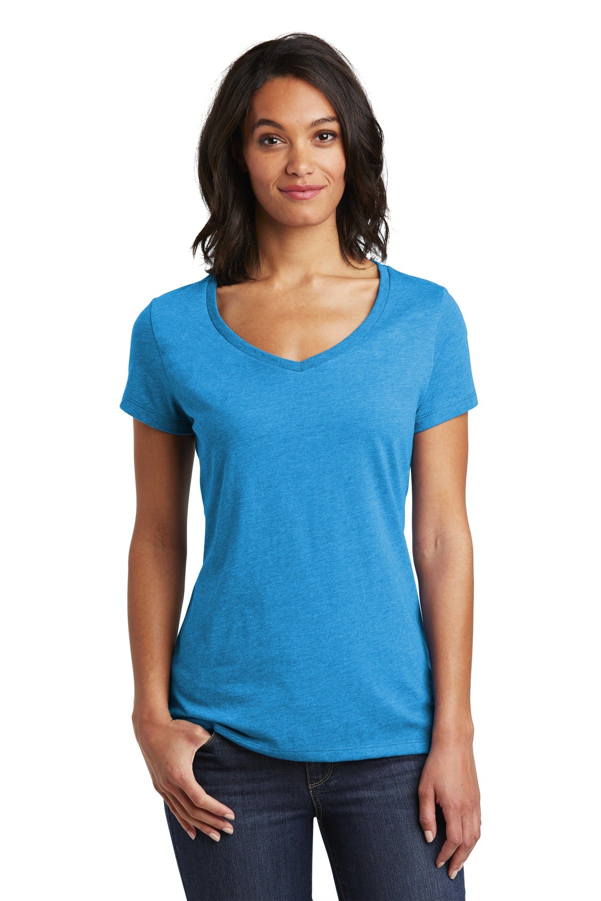 Women's Very Important Tee V-Neck - Heather Bright Turquoise