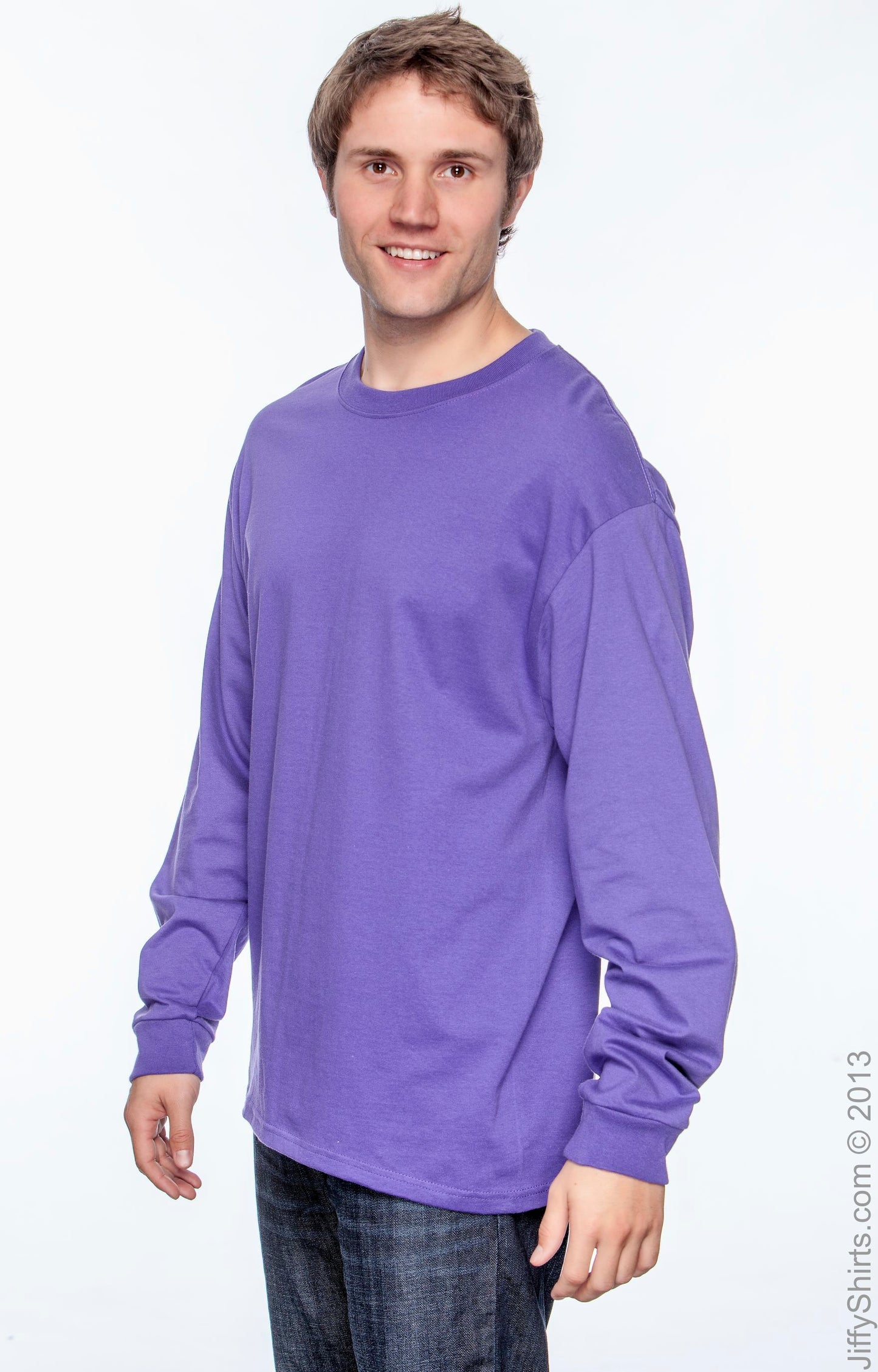 Beefy-T® Long Sleeve Tee - Purple