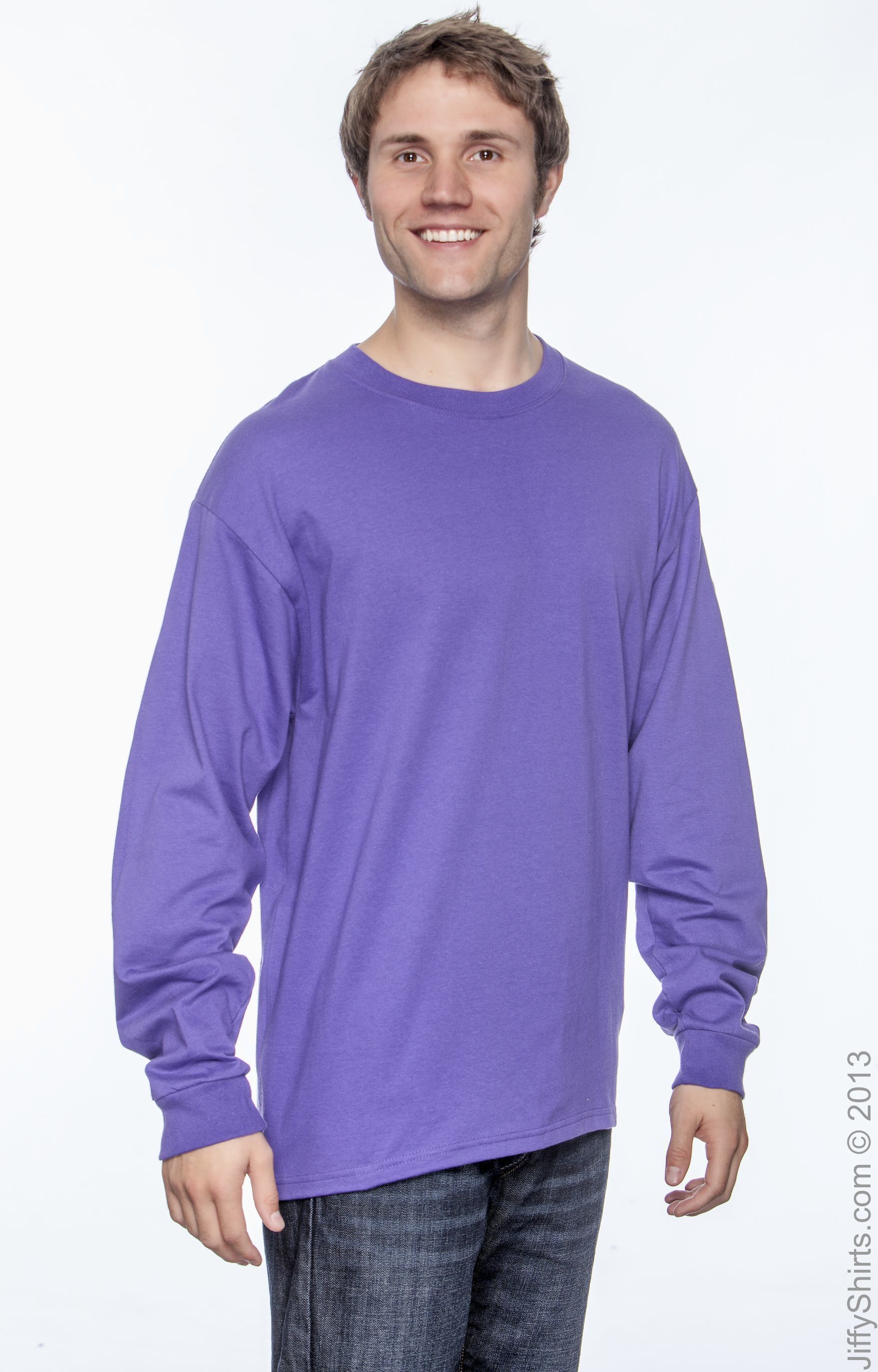 Beefy-T® Long Sleeve Tee - Purple