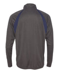 Quarter-Zip Lightweight Raglan Pullover - Dark Gray Heather / Sport Navy