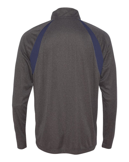 Quarter-Zip Lightweight Raglan Pullover - Dark Gray Heather / Sport Navy
