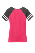 Women's Game V-Neck Tee - Heather Watermelon / Heather Ch