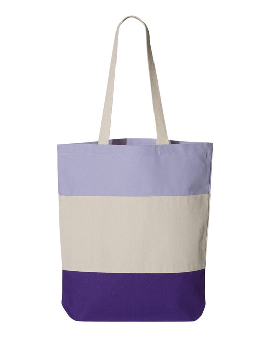 11L Tri-Color Tote - Purple / Natural / Lavender