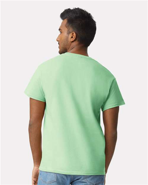 Gildan 2000 Mint Green — on model back
