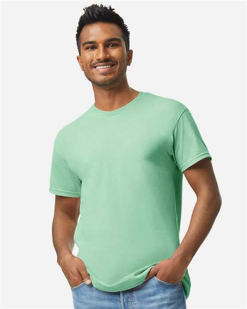 Gildan 5000 Mint Green — on model front