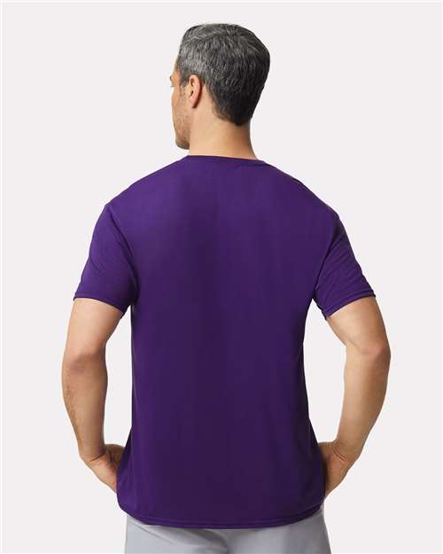 Gildan 42000 Purple — on model back
