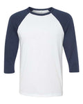 BELLA + CANVAS 3200 White/ Navy — front
