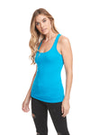 Women's Spandex Jersey Racerback Tank - Turquoise
