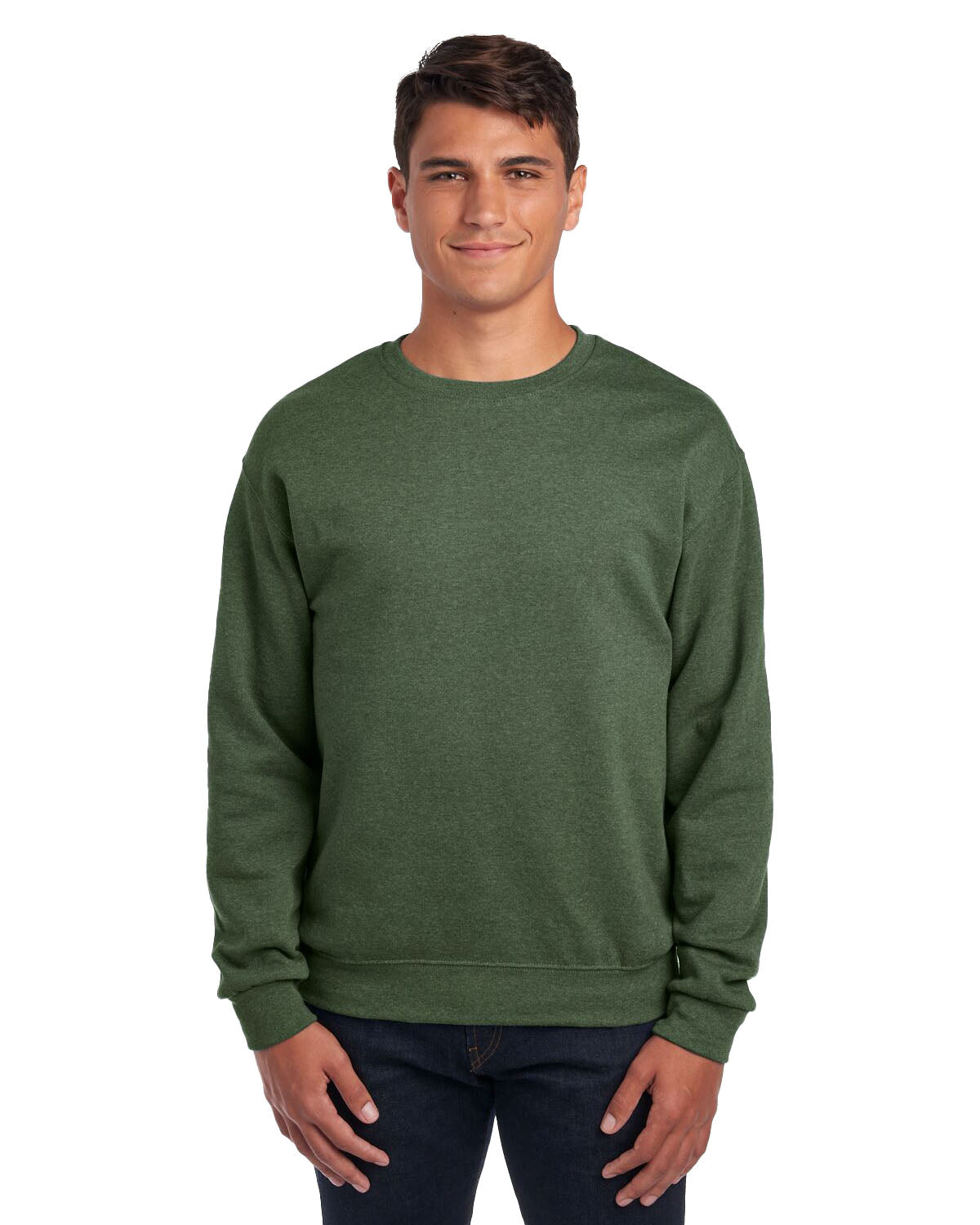 Unisex NuBlend® Fleece Crew - MILITARY GRN HTH